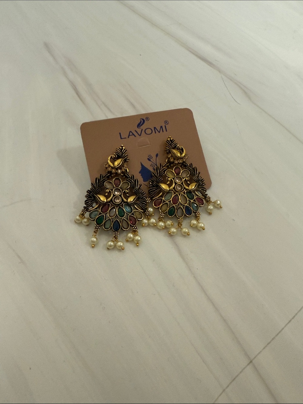 NWT Multicolor Traditional Peacock Drop Earrings